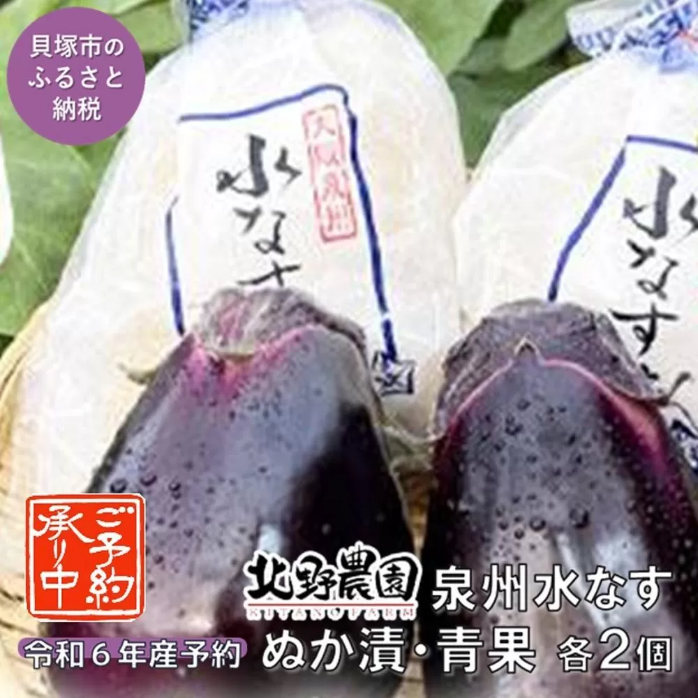 北野農園　泉州水なすぬか漬２個＋生水なす２個