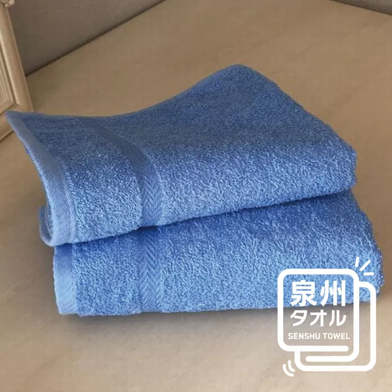 ＪＯＹフェイスタオル 2枚（パイロットブルー) 薄手 泉州タオル【泉州タオル 国産 吸水 普段使い 無地 シンプル 日用品 家族 ファミリー】 005A632