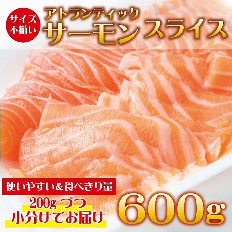 アトランティックサーモン 600g(200g×3)訳あり サイズ不揃い 小分け 便利 010B1143