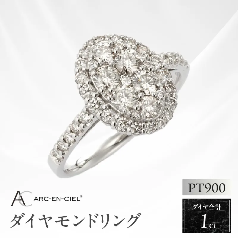 ARC-EN-CIEL プラチナ ダイヤリング（計 1.0ct）【鑑別書付き ジュエリー プレゼント ギフト ファッション アクセサリー 贈り物 贈答 お祝い 記念日】 J003-4