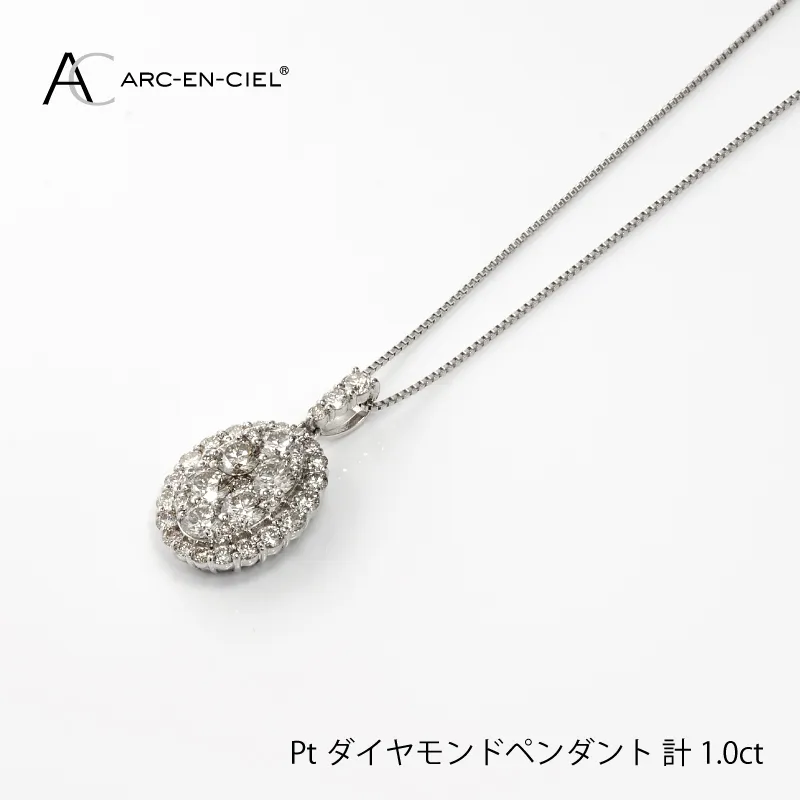 アルカンシェル プラチナダイヤペンダント（計 1.0ct）【鑑別書付き ジュエリー プレゼント ギフト ファッション アクセサリー 贈り物 贈答 お祝い 記念日】 J004-3