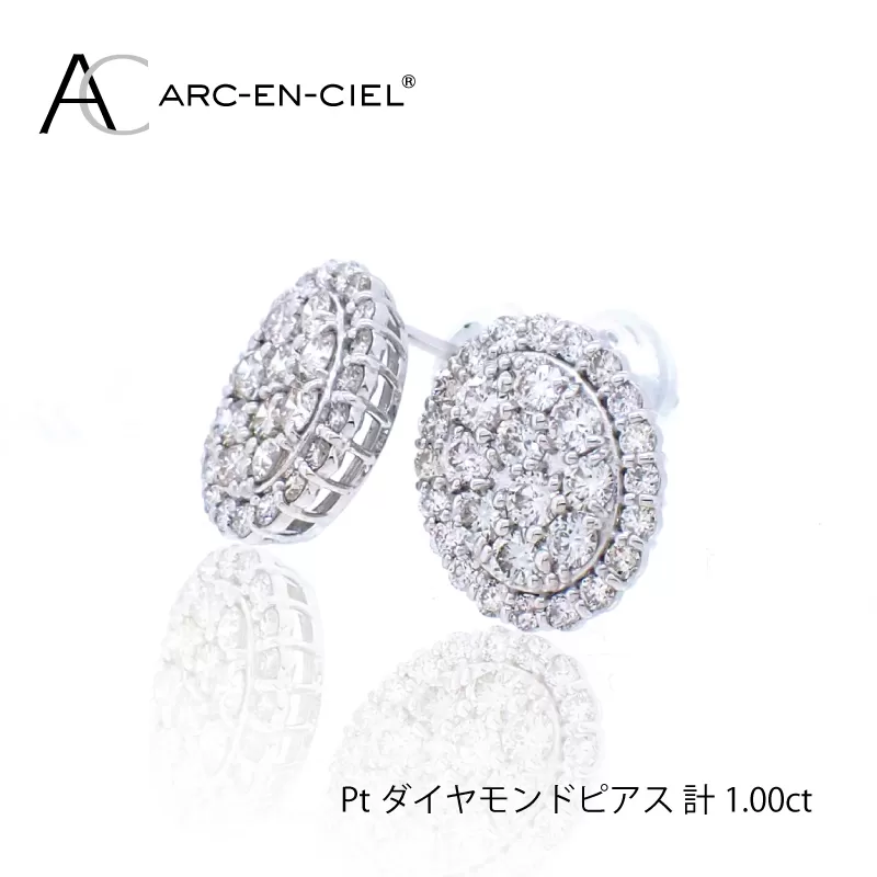 ARC-EN-CIEL プラチナ ダイヤピアス（計 1.0ct）【鑑別書付き ジュエリー プレゼント ギフト ファッション アクセサリー 贈り物 贈答 お祝い 記念日】 J022-2