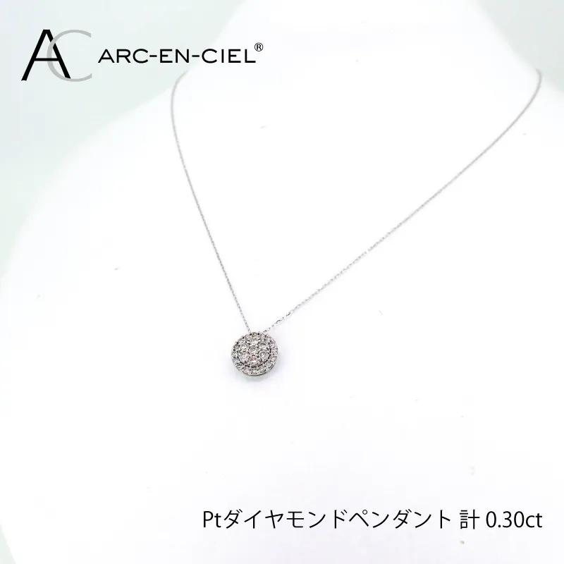アルカンシェル プラチナダイヤペンダント（計0.3ct）【鑑別書付き ジュエリー プレゼント ギフト ファッション アクセサリー 贈り物 贈答 お祝い 記念日】 J028-4