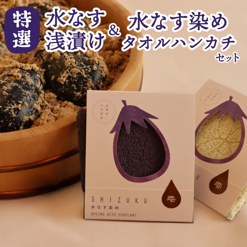 水なす浅漬け 5個 水なす染めタオルハンカチセット【新鮮 野菜 泉佐野産 茄子 やさい 高評価 数量限定】 099H4573