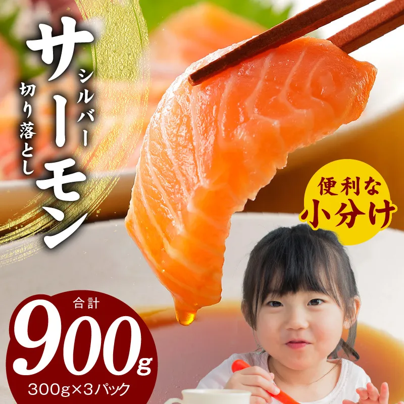 サーモン 切り落とし 900g 小分け 300g×3 【訳あり サイズ不揃い 刺身 海鮮丼 サラダ カルパッチョ 鮭 さけ シャケ しゃけ sake 人気 オススメ 小分け 冷凍 家計応援 消費応援 物価高応援】 010B1195