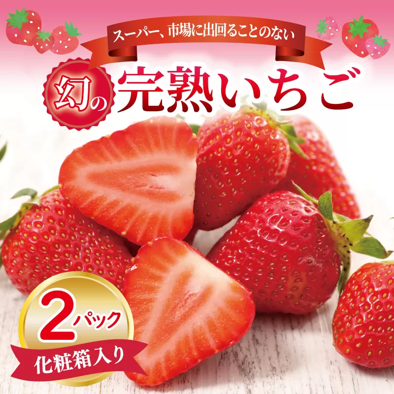【先行予約】朝摘み 完熟いちご 2パック【化粧箱入り 苺 無添加 自然素材 フルーツ イチゴ 高評価 数量限定】 G1491