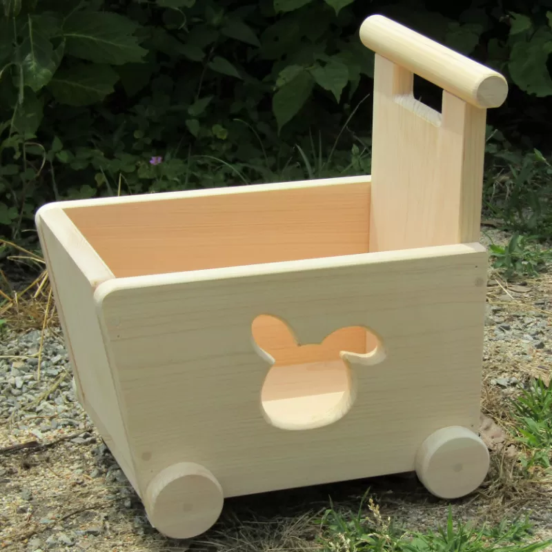 手作り木製 吉野の桧製 手押し車3型 片面透かし 099H2137