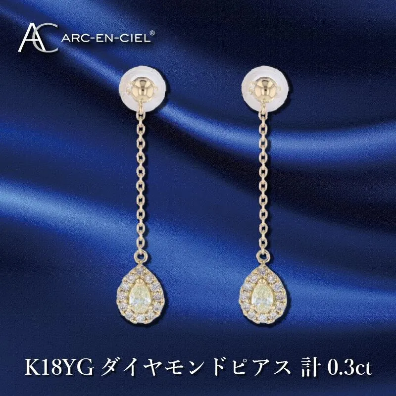 ARC-EN-CIEL K18ダイヤピアス ダイヤ計0.3ct【鑑別書付き ジュエリー プレゼント ギフト ファッション アクセサリー 贈り物 贈答 お祝い 記念日】 J045-4