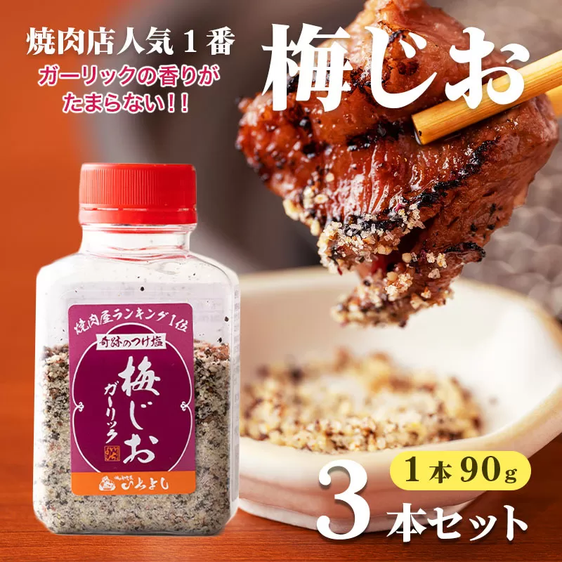 【スピード発送】焼き肉専門店の梅じおガーリック 90g×3本セット 005A553
