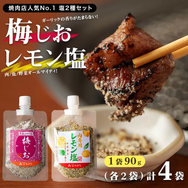 【スピード発送】焼き肉専門店 梅じお レモン塩 スパイスセット 90g×合計4袋 お試し 099H2494