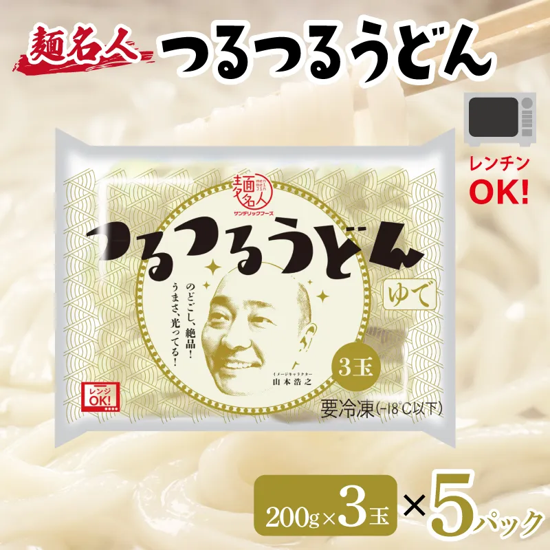 麺名人 つるつるうどん 15食【個包装 冷凍 惣菜 麺 簡単調理 一人暮らし】 099H2513