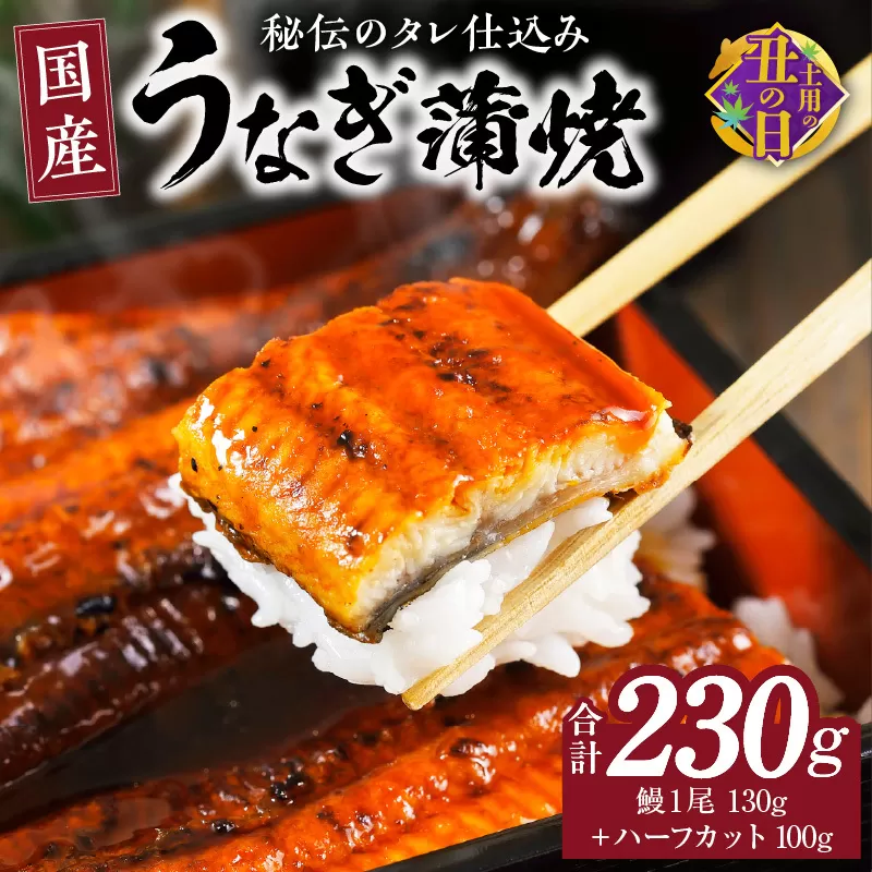 【7/19土用の丑の日】国産うなぎ お試し 230g（鰻1尾 130g+ ハーフカット 100g）訳あり お試し ウナギ 無頭 炭火焼き 備長炭 手焼き 先行予約 099H2642c