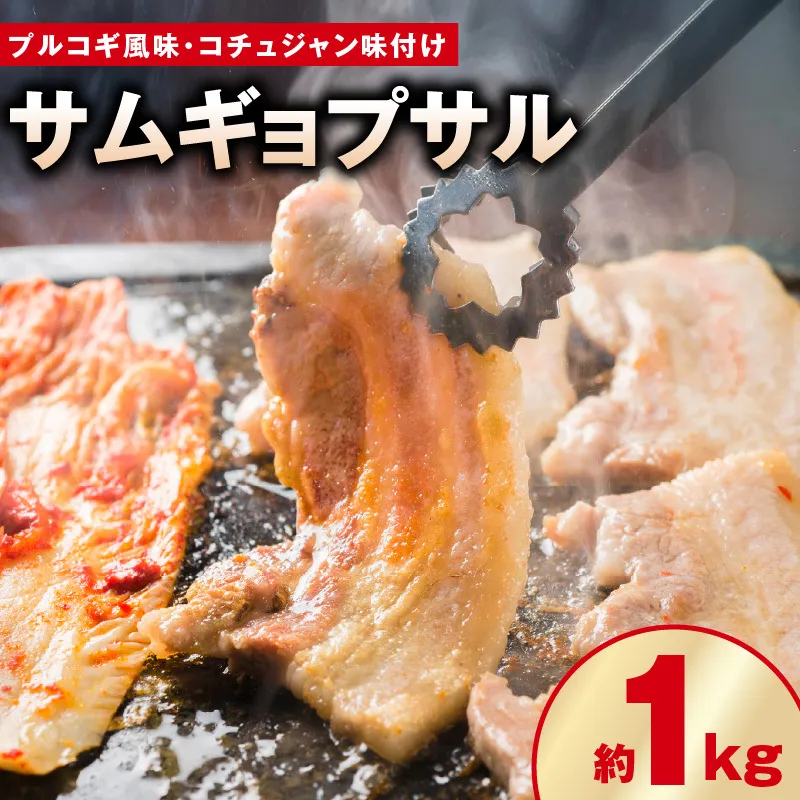 【焼くだけ】味付きサムギョプサル 約1kg（500g×2P） プルコギ風味とコチュジャン味付け 食べ比べセット 焼肉 BBQ デジカルビ G2894