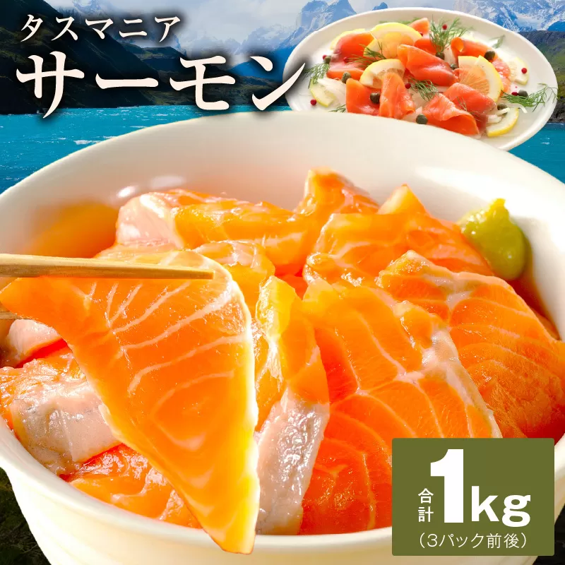 タスマニアサーモン 1kg【アトランティクサーモン 真空パック 小分け ブロック 訳あり サイズ不揃い 上質 刺身 海鮮丼 サラダ 冷凍 物価高応援】 099H3124