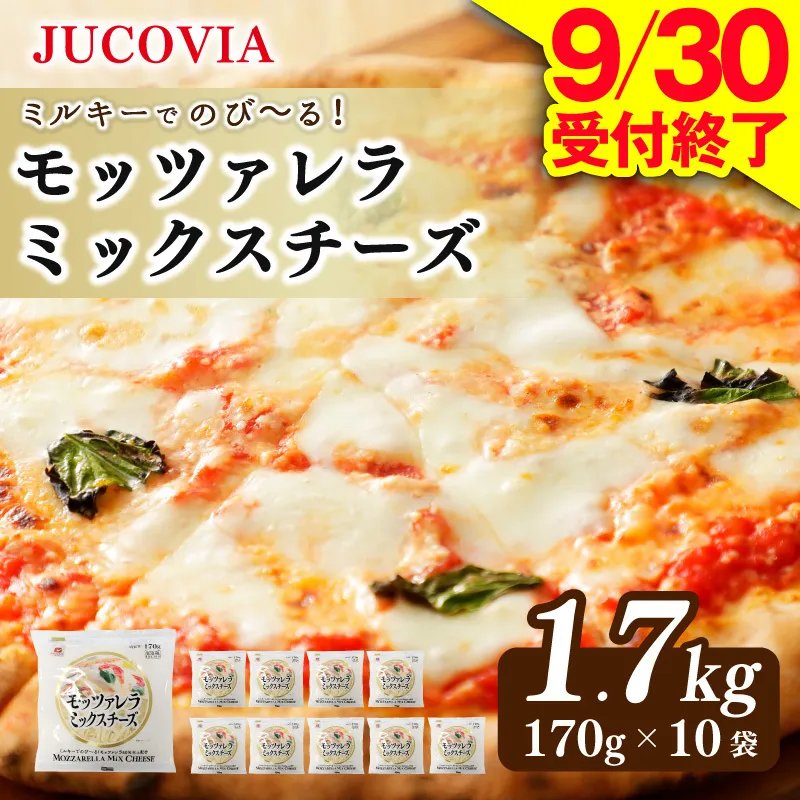 【9/30受付終了】JUCOVIA モッツァレラミックスチーズ 1.7kg【ムラカワチーズ 小分け 170g×10P 普段使い 高評価 ちーず】 099H3525