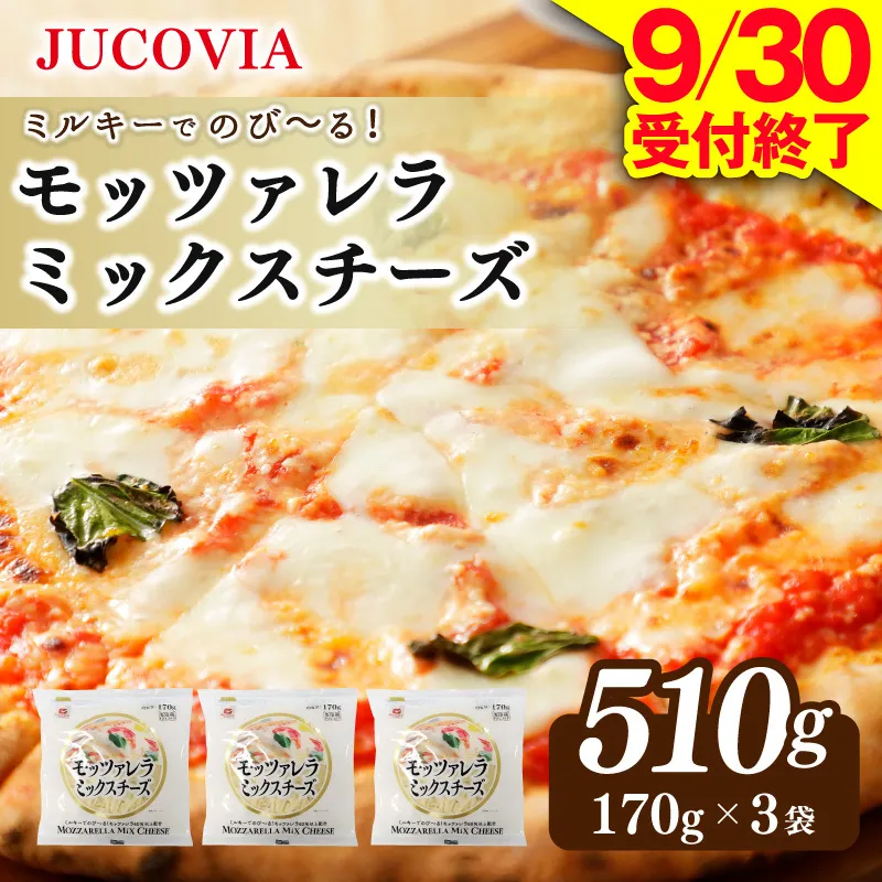 【9/30受付終了】JUCOVIA モッツァレラミックスチーズ 510g【ムラカワチーズ 小分け 170g×3P 普段使い 高評価 ちーず】 005A681