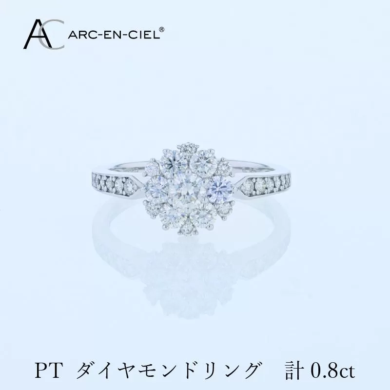 ARC-EN-CIEL プラチナ ダイヤリング 計0.8ct【鑑別書付き ジュエリー プレゼント ギフト ファッション アクセサリー 贈り物 贈答 お祝い 記念日】 J062