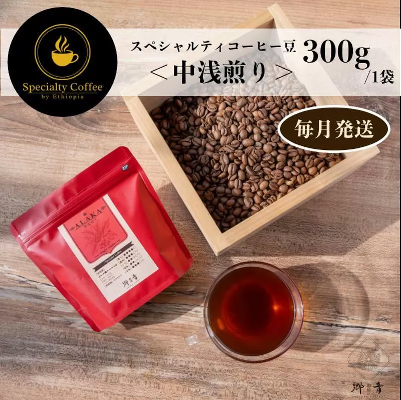 スペシャルティコーヒー焙煎豆 中浅煎り 300g 定期便 全12回 12か月【毎月配送 珈琲 COFFEE コーヒー オリジナル キャンプ アウトドア】 G1405