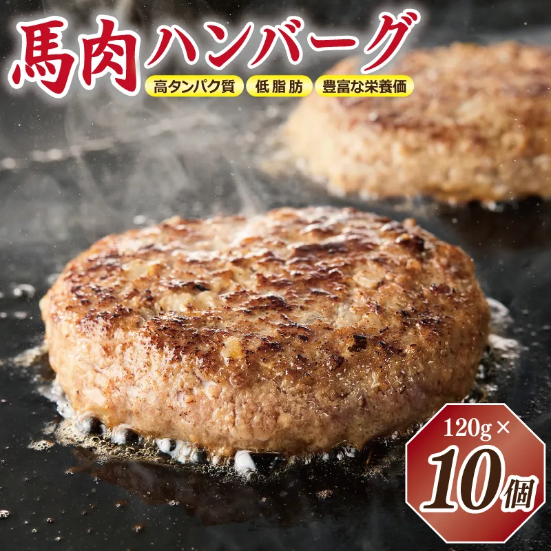 桜文 馬肉ハンバーグ 総量1.2kg（120g×10個） 個包装 005A658