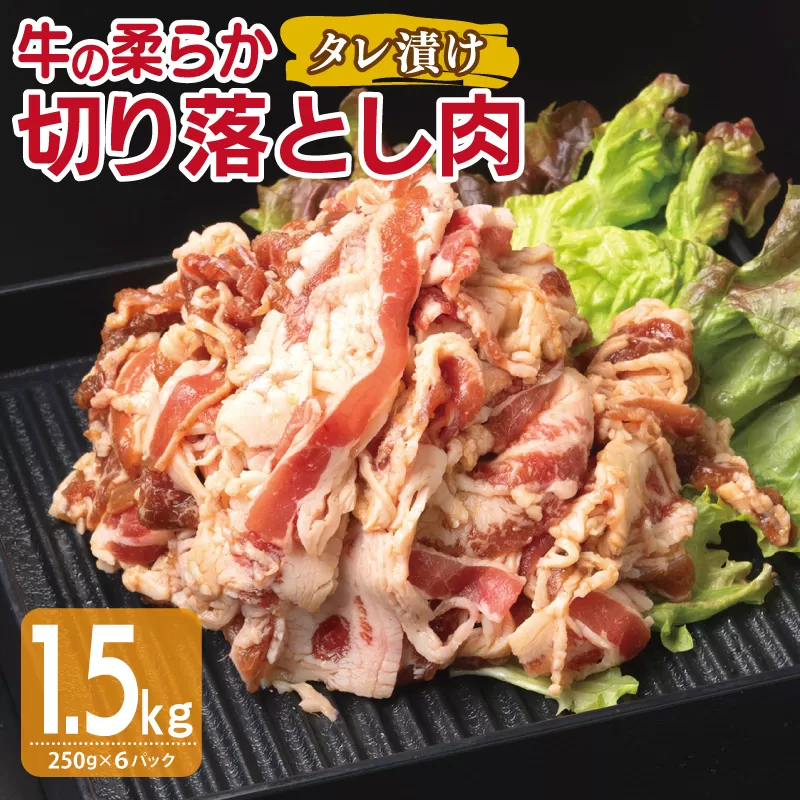 牛肉 切り落とし タレ漬け 合計1.5kg【味付け 小分け 焼くだけ 簡単調理 BBQ 牛肉 250g×6袋】 015B366
