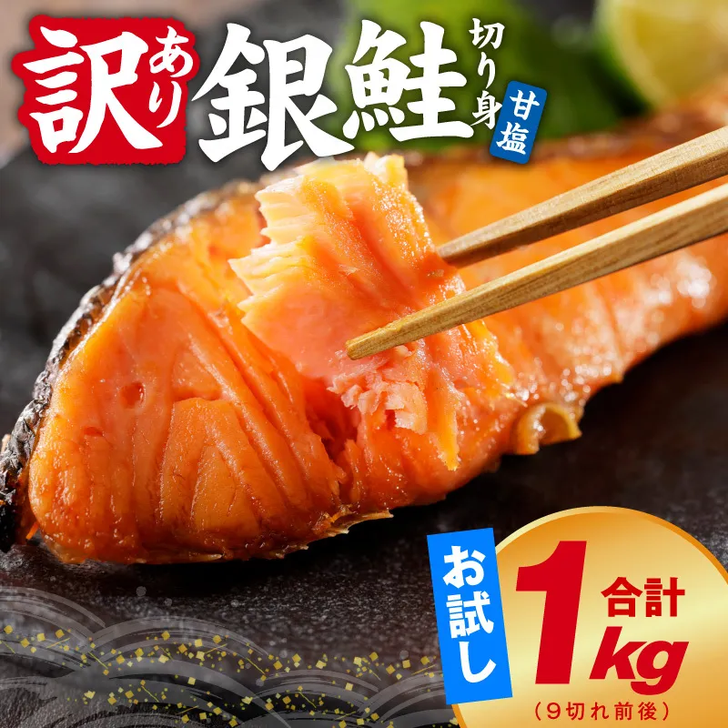 銀鮭 切り身 1kg 9切れ前後【お試し TVで紹介 訳あり サイズ不揃い 海鮮 魚介 鮭 さけ しゃけ お弁当 簡単調理】 kgp0125