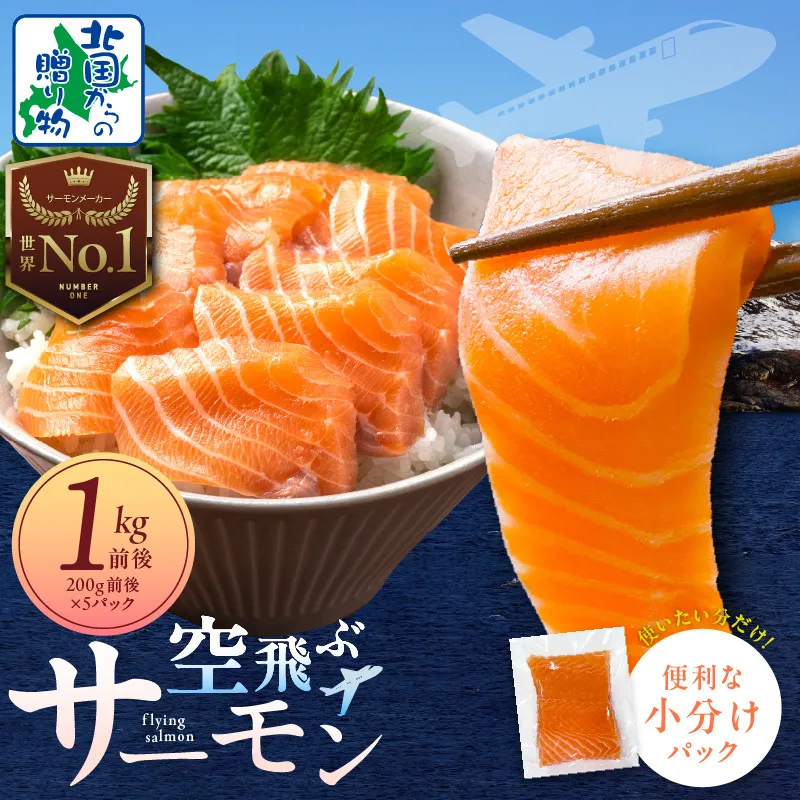 アトランティック サーモン 1kg前後【小分け 200g×5P 刺身 海鮮 カルパッチョ ムニエル 北国からの贈り物】 099H3606