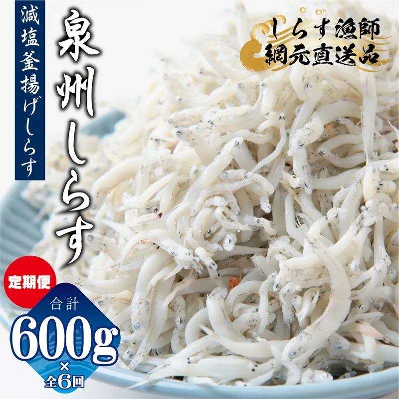 【定期便】泉州しらす （減塩釜揚げ）600g ×全6回 真面目漁師 濱ちゃんのこだわり G2190