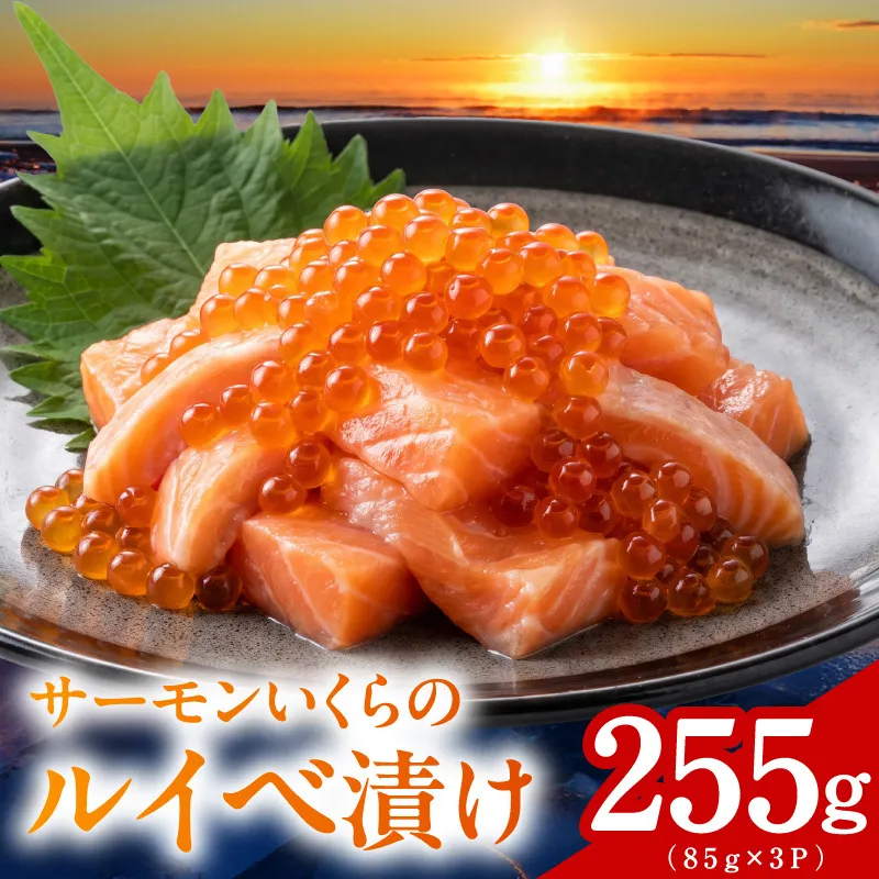 特製醤油タレ サーモンいくらのルイベ漬け 合計255g【小分け 85g×3P おつまみ 晩酌 お酒のあて ご飯のお供】 099H5084