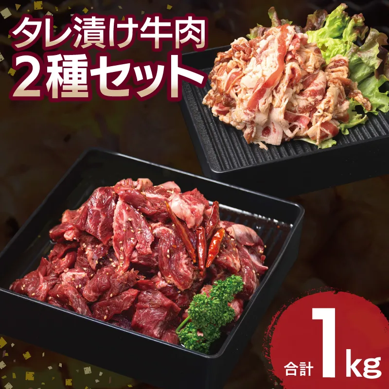 【タレ漬け牛肉2種セット】 満足牛ハラミ・牛肉切り落とし 合計1kg 【味付け ハラミ 小分け 焼くだけ 簡単調理 BBQ 牛肉 250g×各2P】 G3359