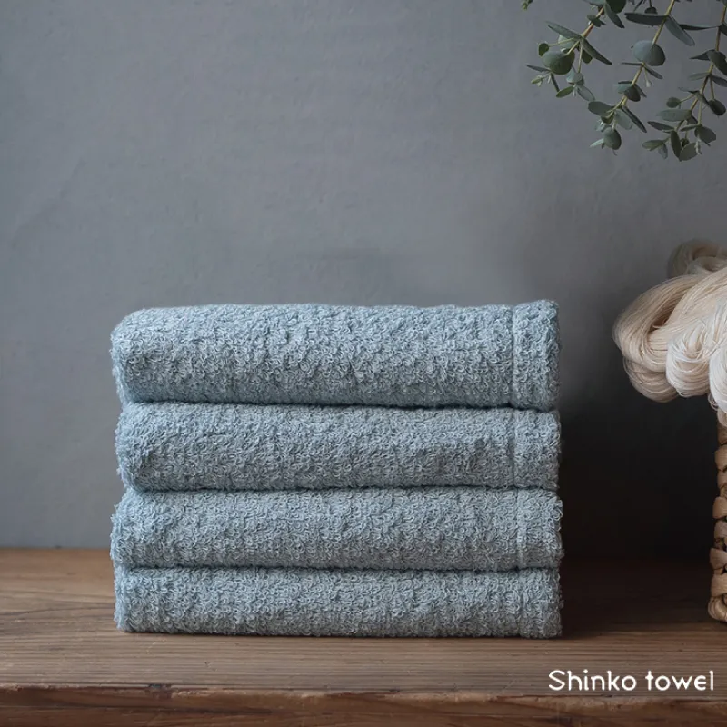 【TVで紹介！】おぅ！え～やん フェイスタオル（ブルー）4枚【泉州タオル 国産 吸水 普段使い 無地 シンプル 日用品 家族 ファミリー】  G3491