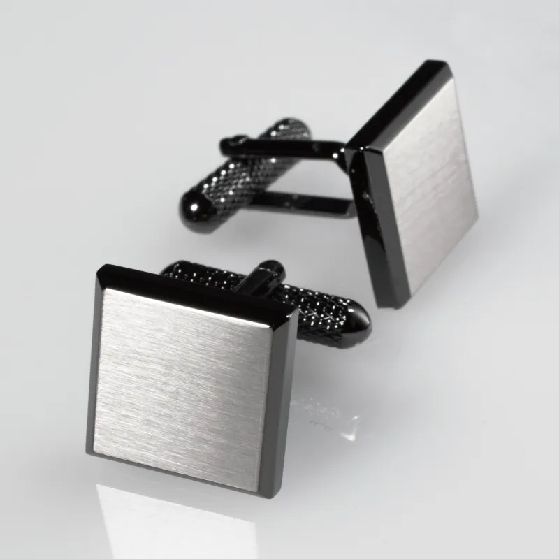 ４面カットカフス ブラックシルバー G3122