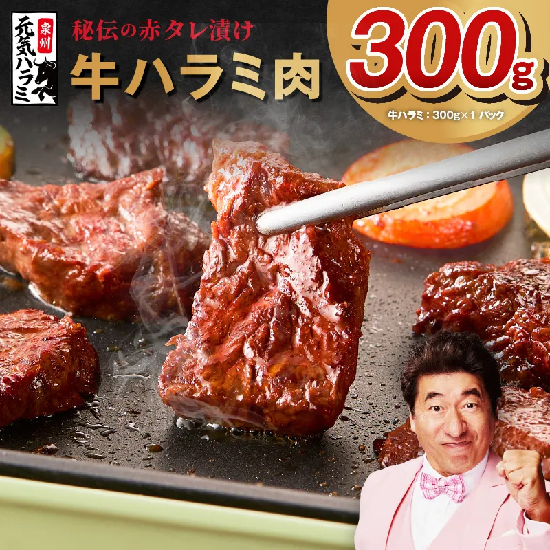 [お試し]牛ハラミ 300g[お試し 秘伝の赤タレ漬け 牛肉 焼肉用 焼くだけ はらみ 小分け BBQ やきにく 肉厚 高評価 訳あり サイズ不揃い] 010B1883