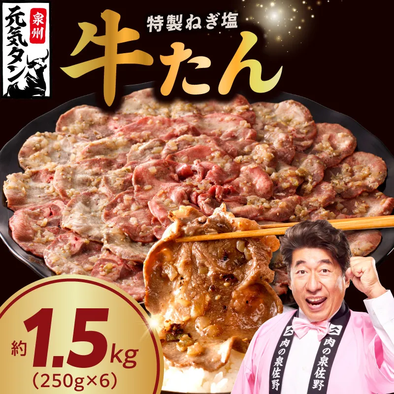 ねぎ塩 牛たん 1.5kg【小分け 250g×6 牛タン 牛肉 焼肉 BBQ 薄切り ぎゅうたん スライス 訳あり サイズ不揃い 】 099H4749