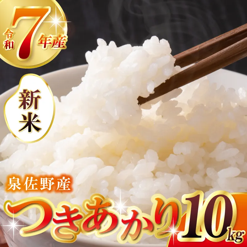 【数量限定】令和7年産 新米 つきあかり 10kg【5kg×2 泉佐野市産 お米 おこめ 白米 精米 家計応援】 G3538
