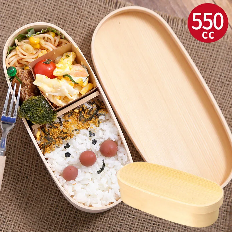 曲げわっぱ弁当箱 スリム小判 550cc 099H3580