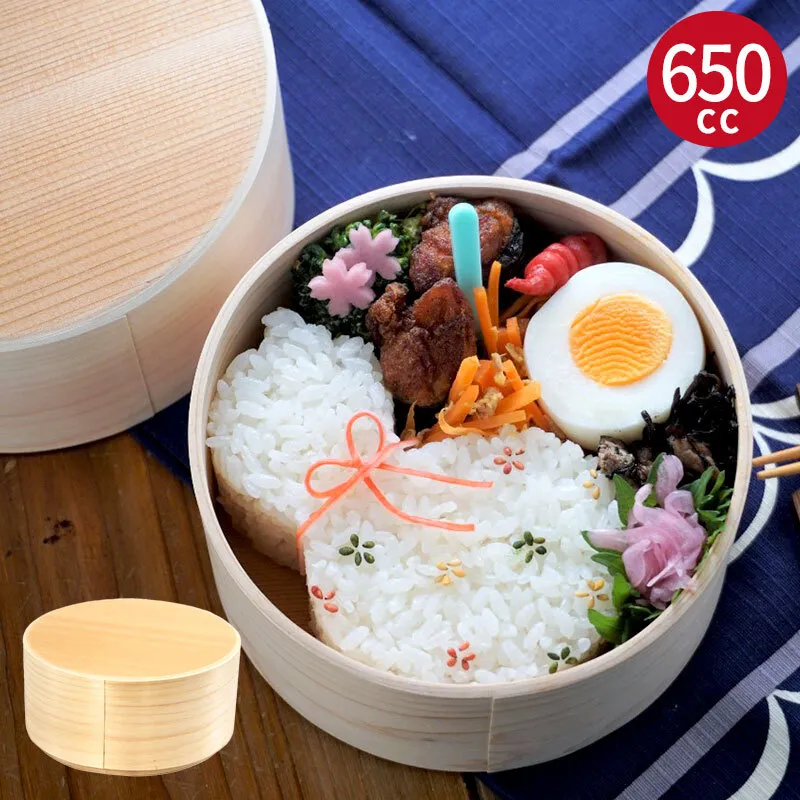 曲げわっぱ弁当箱 丸型 小 650cc 099H3583