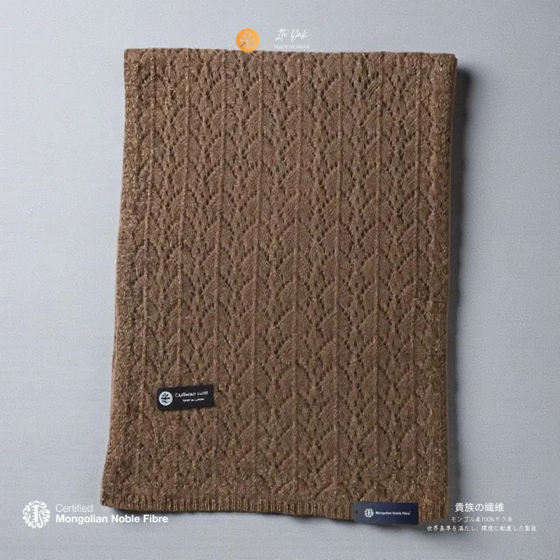 『Noble Fibre』100％ヤク・マフラー メッシュ ベージュ G3570