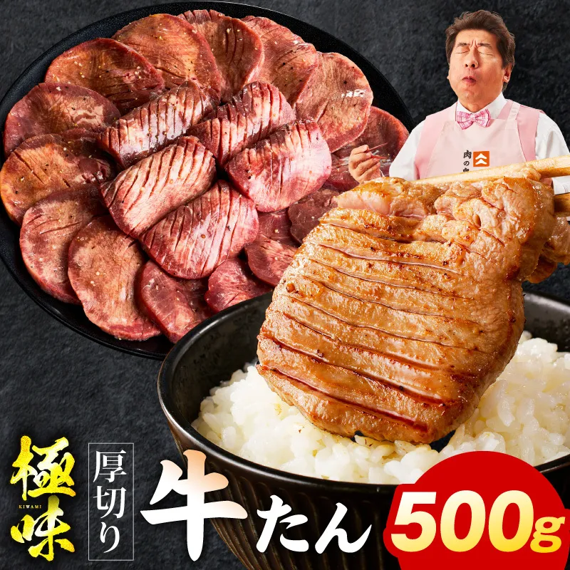 厚切り牛たん 500g【氷温熟成×旨塩ダレ 味付き 訳あり サイズ不揃い 500g 小分け 焼くだけ 焼肉】 mrz0282