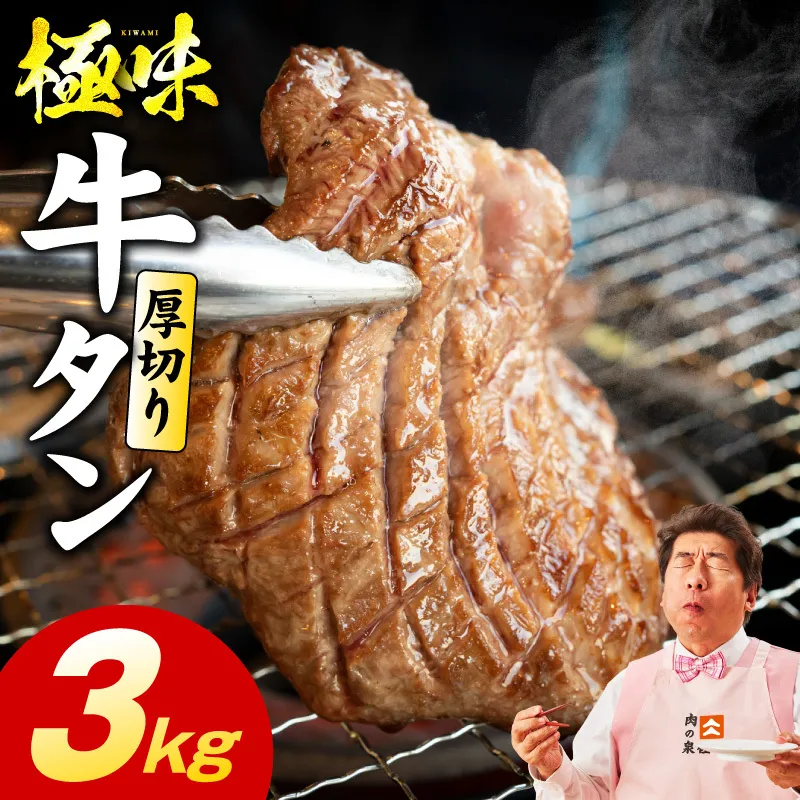 厚切り牛たん 3kg【氷温熟成×旨塩ダレ 味付き 訳あり サイズ不揃い 500g 小分け 焼くだけ 焼肉】 mrz0286