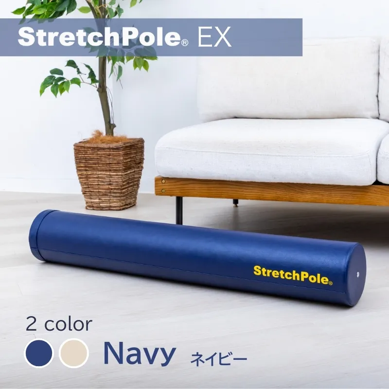 【LPN社製】ストレッチポールEX ネイビー【正規品 セルフケア ストレッチ エクササイズ 腰痛 肩こり 体幹 コアトレ】 100F072