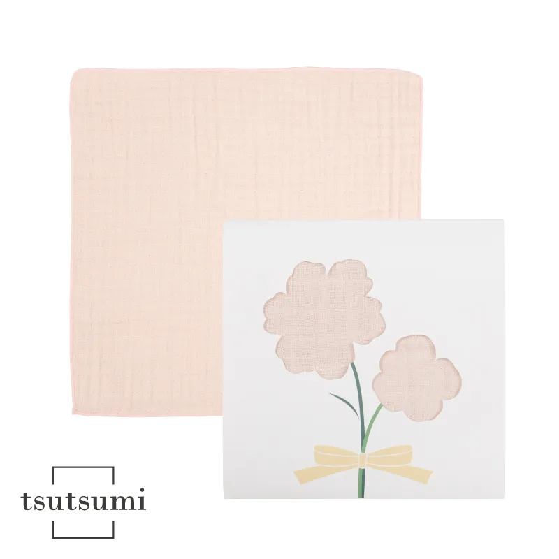 【スピード発送】tsutsumiハンカチ単品ハンカチギフト（ピンク）【ハンカチ 泉州タオル 普段使い ギフト 日用品 家族 はんかち】 G3809