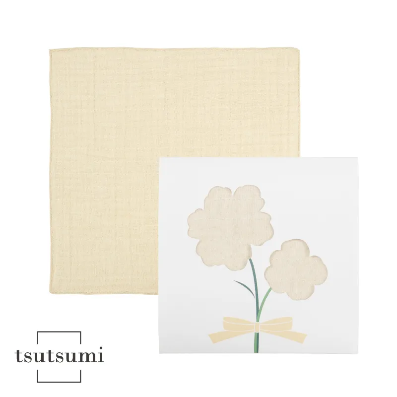 【スピード発送】tsutsumiハンカチ単品ハンカチギフト（ベージュ）【ハンカチ 泉州タオル 普段使い ギフト 日用品 家族 はんかち】 G3812