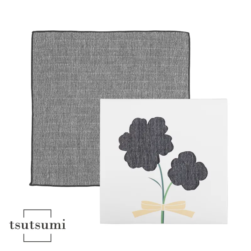 【スピード発送】tsutsumiハンカチ単品ハンカチギフト（ブラック）【ハンカチ 泉州タオル 普段使い ギフト 日用品 家族 はんかち】 G3813