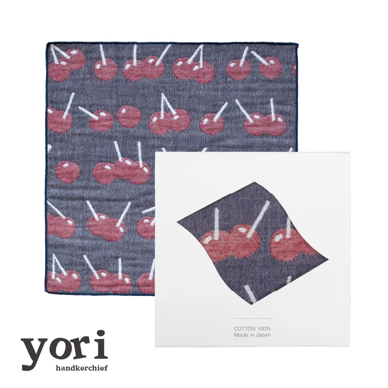 【スピード発送】yoriハンカチ単品ハンカチギフト（チェリー）【ハンカチ 泉州タオル 普段使い ギフト 日用品 家族 はんかち】 G3959