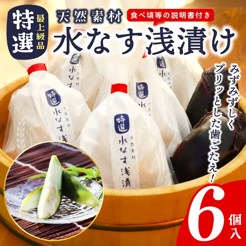 「特選最上級品」天然素材水なす浅漬け6個入 099H4579