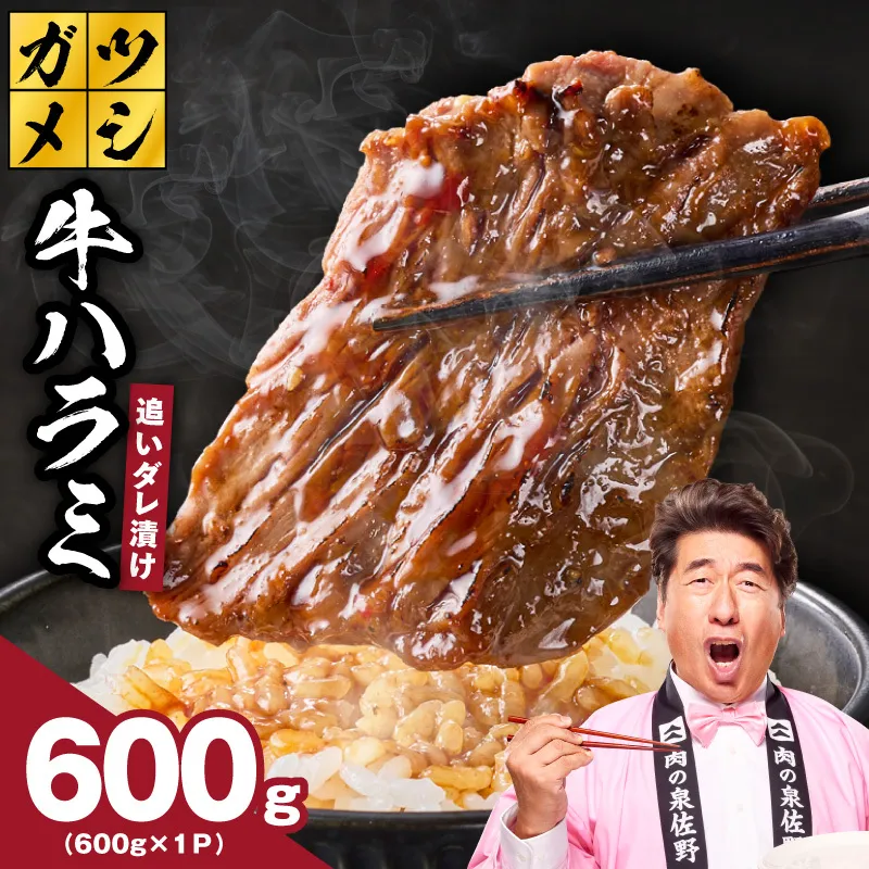 ガツめし牛ハラミ 600g 追いダレ漬け【焼肉 はらみ ハラミ 牛肉 訳あり サイズ不揃い】 G4017