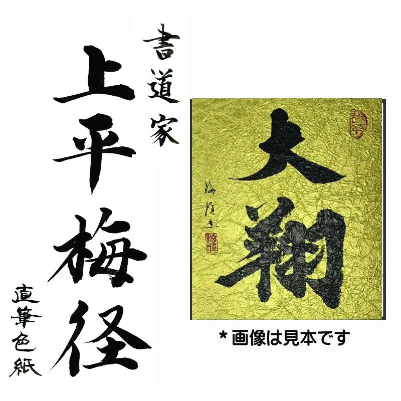書道家による直筆書 上平梅径 直筆書(金2字) 099H4650