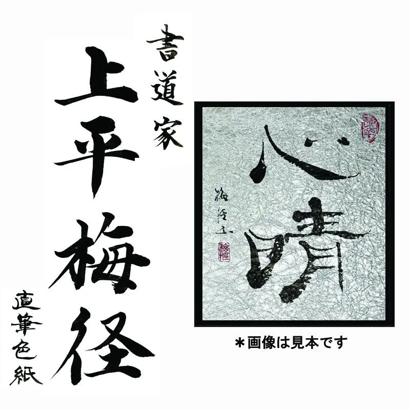 書道家による直筆書 上平梅径 直筆書(銀2字) 099H4651