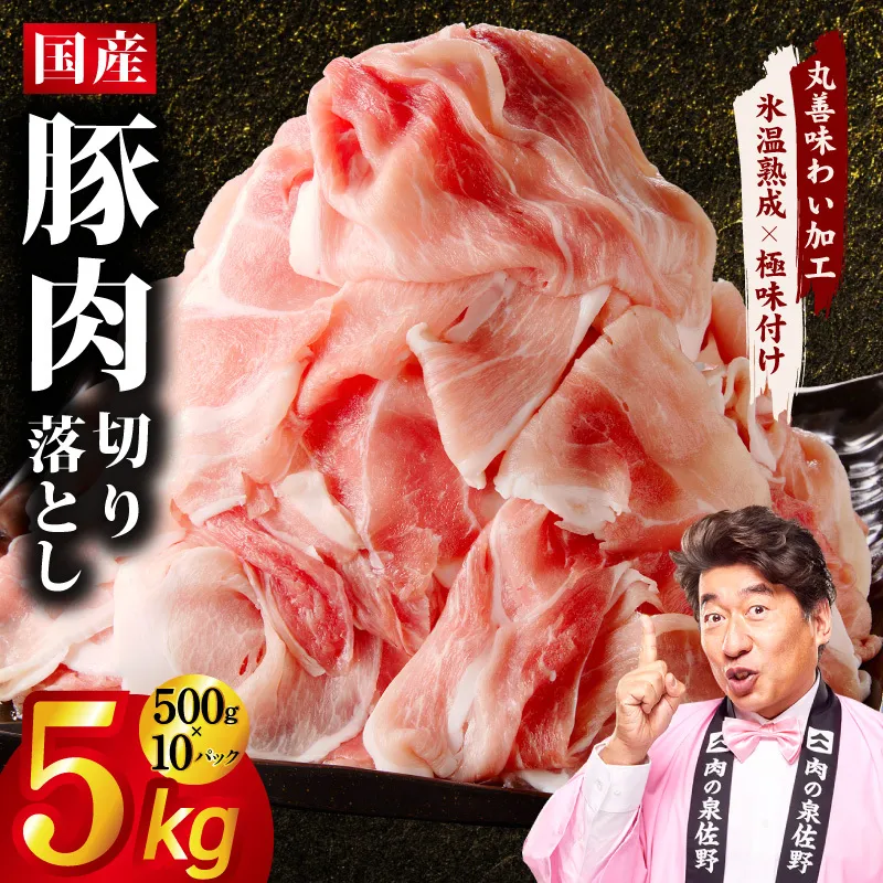 【スピード発送】国産 豚肉 切り落とし 5kg【氷温熟成×極味付け 500g×10P ぶたにく 普段使い 野菜炒め 訳あり サイズ不揃い】 mrz0512