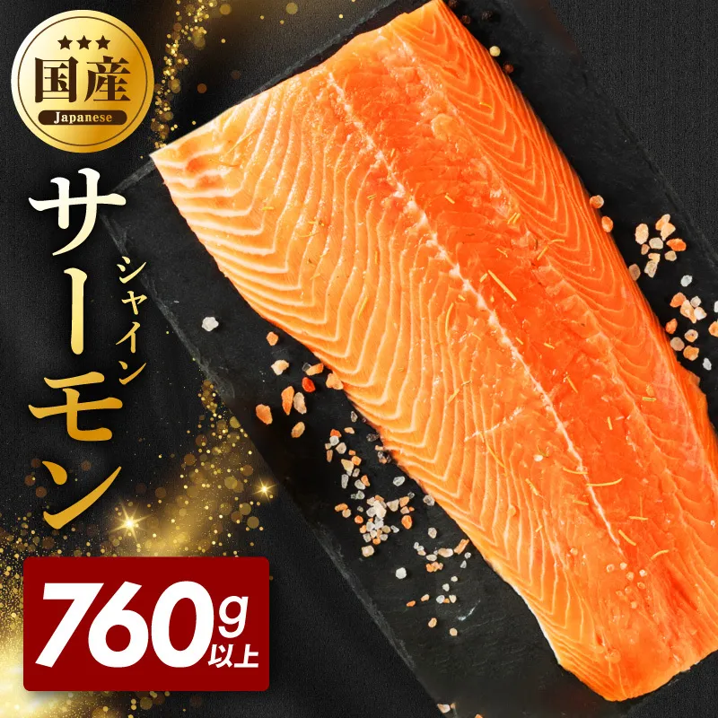 シャインサーモン 760g以上【2パック 国産 小分け さーもん 鮭 さけ シャケ しゃけ 冷凍 サイズ不揃い 訳あり】 G5603-2
